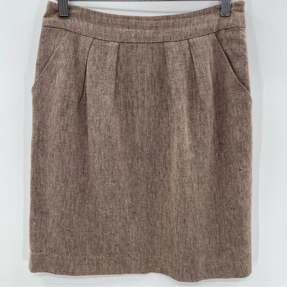 Tabitha Dresses & Skirts - Anthropologie Preppy Tabitha Linen Tweed Knee Length Fairy Naturecore Skirt 4
